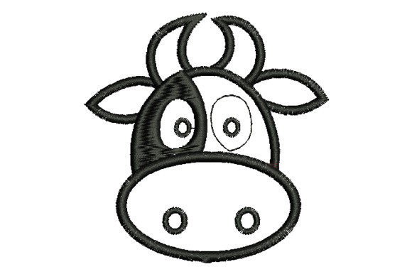 Cartoon Milk Cow Line Art
