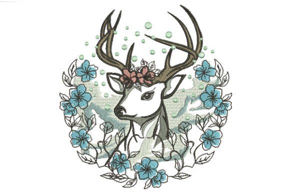 Deer and Flowers