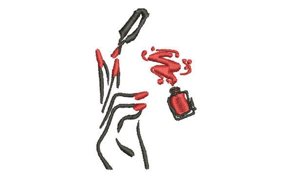 Girl Red Nail Polish